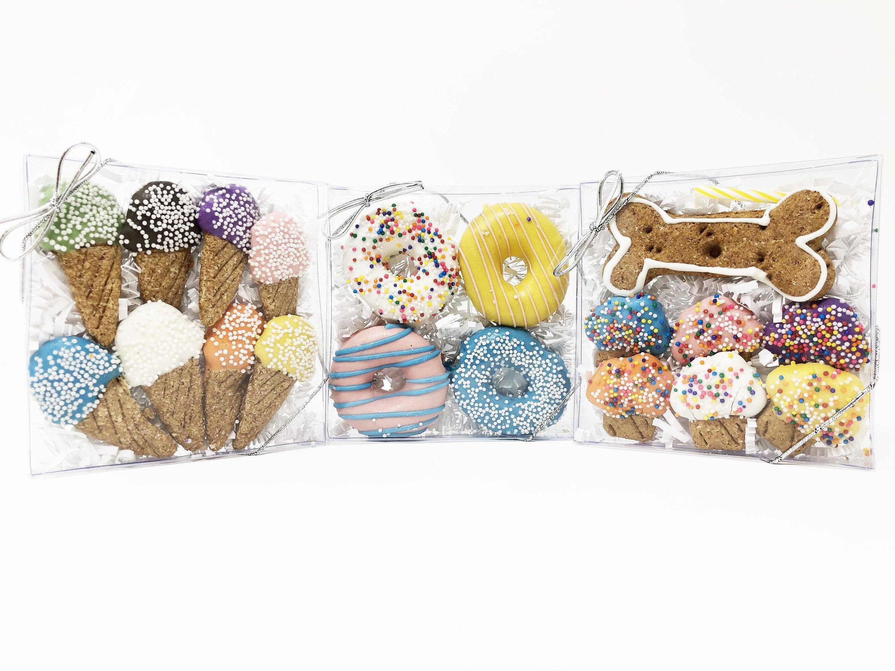 Pet Life 3 Pack of Donut, Ice Cream and Muffin Dog Biscuit Gift Set  