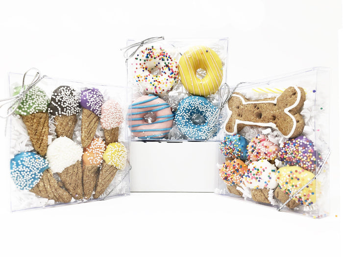 Pet Life 3 Pack of Donut, Ice Cream and Muffin Dog Biscuit Gift Set