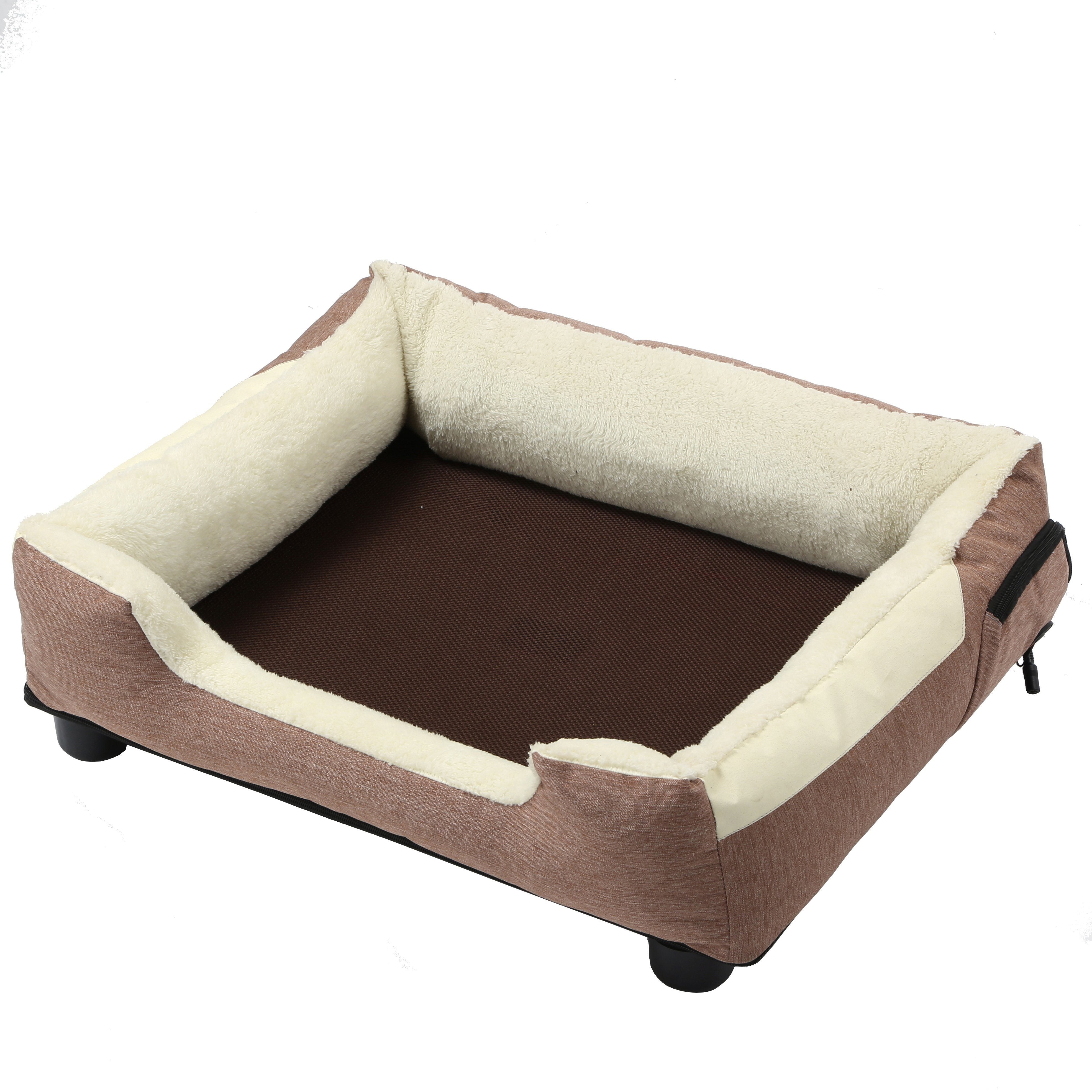 Pet Life "Dream Smart" Electronic Heating and Cooling Smart Dog Bed Medium Mocha Brown