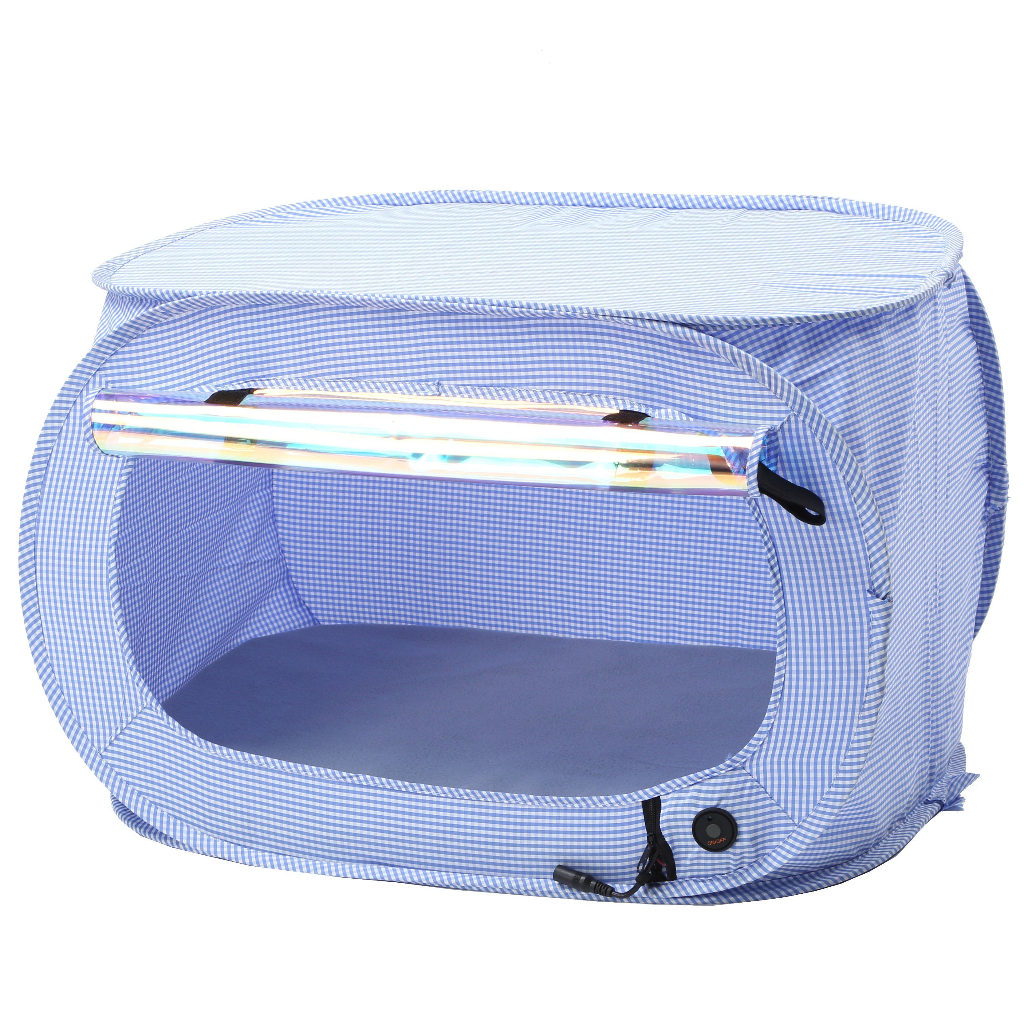 Pet Life "Enterlude" Electric Heating Wire Folding Travel Pet Tent Crate Blue 