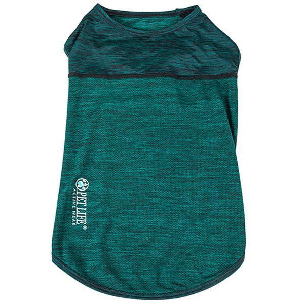 Pet Life ® Active 'Aero-Pawlse' Quick-Dry and 4-Way-Stretch Yoga Fitness Dog T-Shirt Tank Top X-Small Green