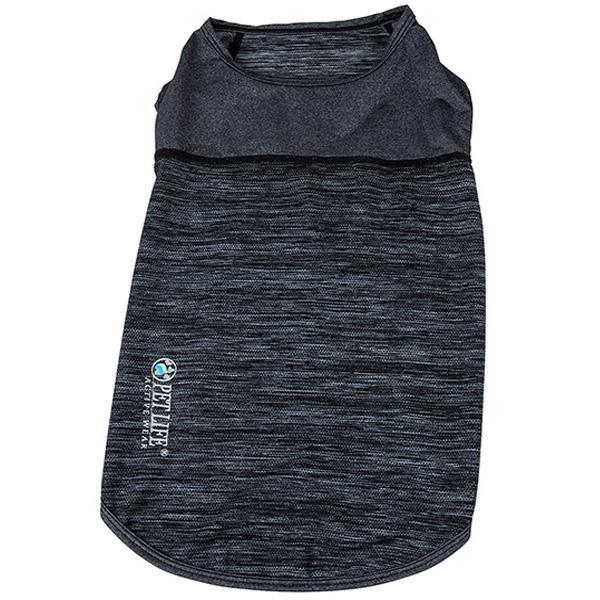 Pet Life ® Active 'Aero-Pawlse' Quick-Dry and 4-Way-Stretch Yoga Fitness Dog T-Shirt Tank Top X-Small Black/Black