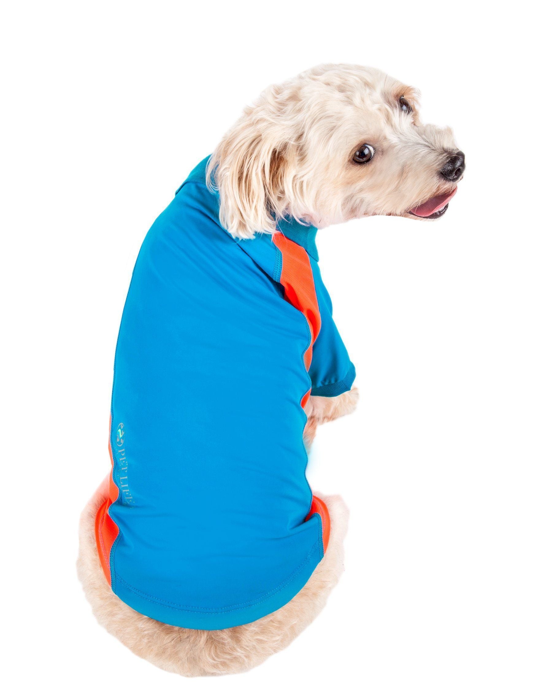 Pet Life ® Active 'Barko Pawlo' Relax-Stretch Quick-Drying Performance Dog Polo T-Shirt  