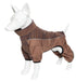 Pet Life ® Active 'Chase Pacer' Medium-weight 4-Way-Stretch Yoga Fitness Dog Tracksuit X-Small Brown And Pattern