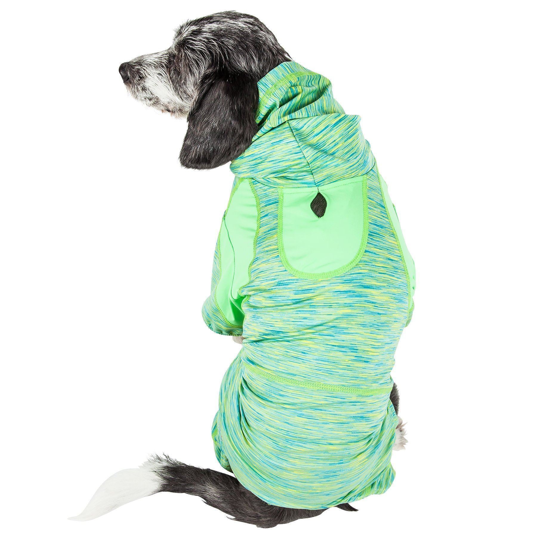 Pet Life ® Active 'Downward Dog' 4-Way-Stretch Fitness Yoga Dog Tracksuit Hoodie  