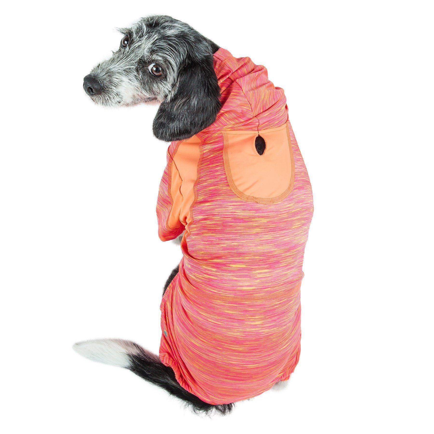 Pet Life ® Active 'Downward Dog' 4-Way-Stretch Fitness Yoga Dog Tracksuit Hoodie  