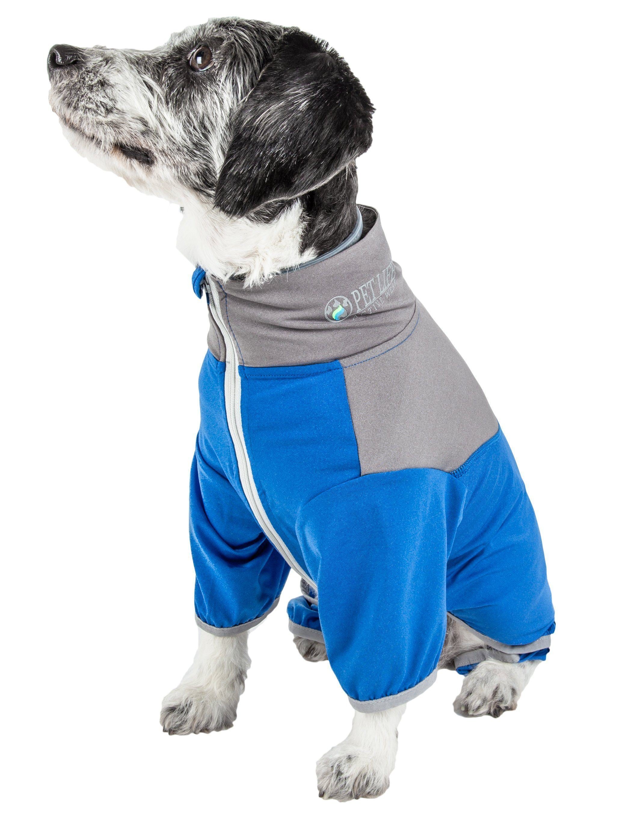 Pet Life ®  Active 'Embarker' 4-Way Stretch Fitness Yoga Full Body Dog Tracksuit  