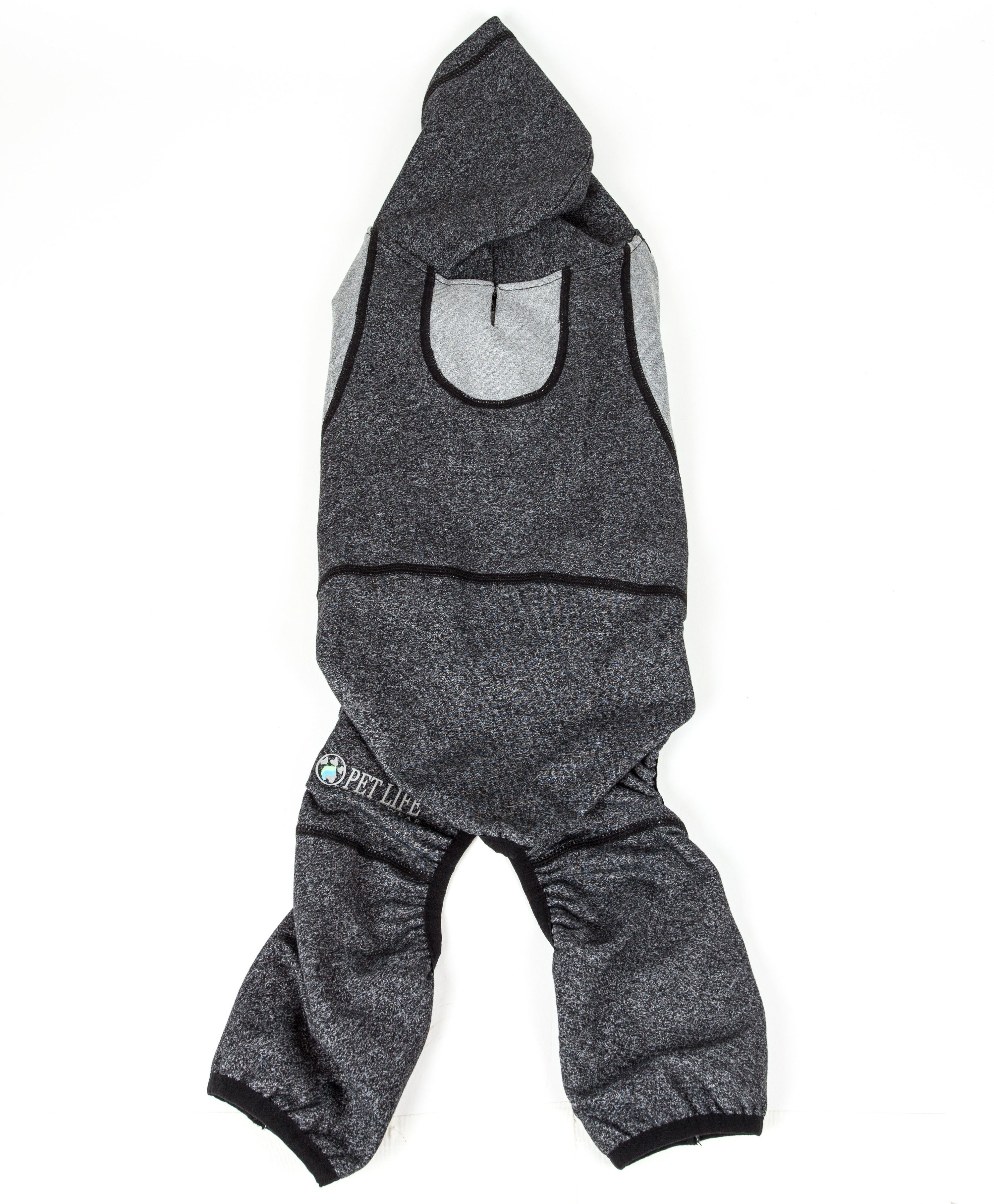 Pet Life ®  Active 'Fur-Breeze' Medium-weight 4-Way-Stretch Full Body Hooded Dog Yoga sweater  