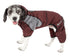 Pet Life ®  Active 'Fur-Breeze' Medium-weight 4-Way-Stretch Full Body Hooded Dog Yoga sweater X-Small Burgundy