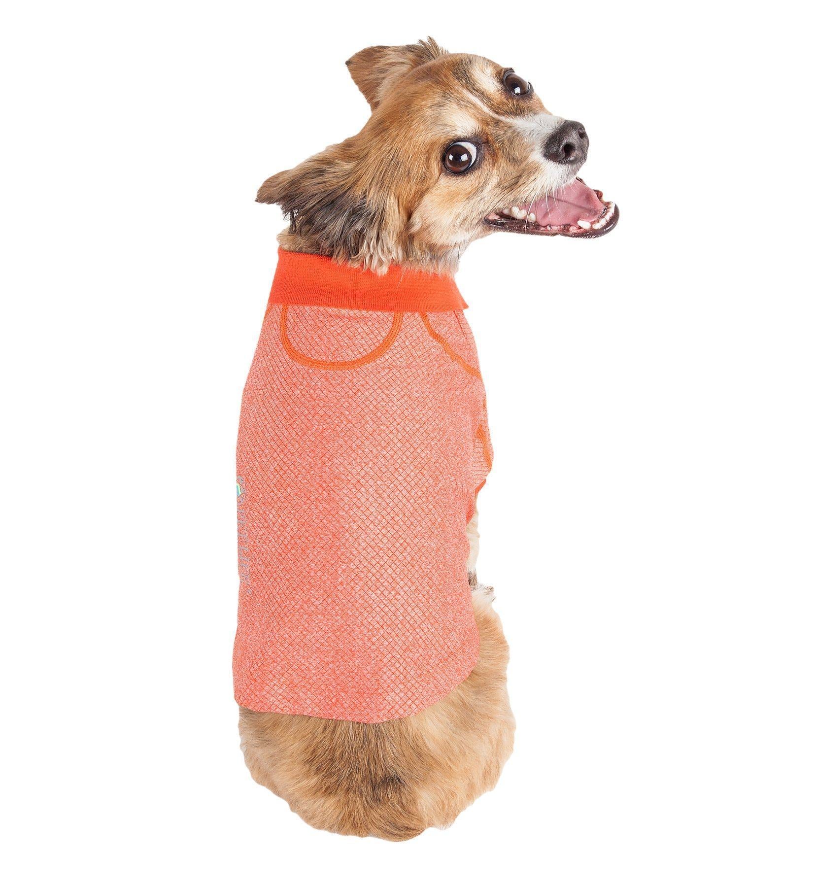 Pet Life ® Active 'Fur-Flex' Stretch and Quick-Dry Anti-Odor Fitness Yoga Dog Polo T-Shirt  