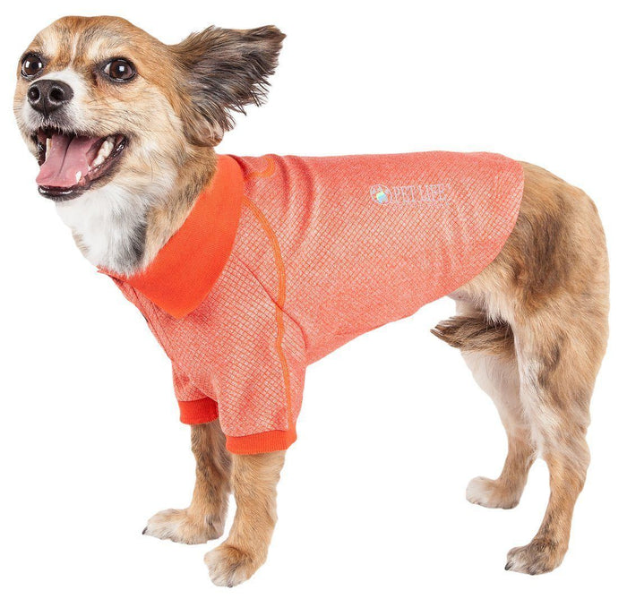 Pet Life ® Active 'Fur-Flex' Stretch and Quick-Dry Anti-Odor Fitness Yoga Dog Polo T-Shirt
