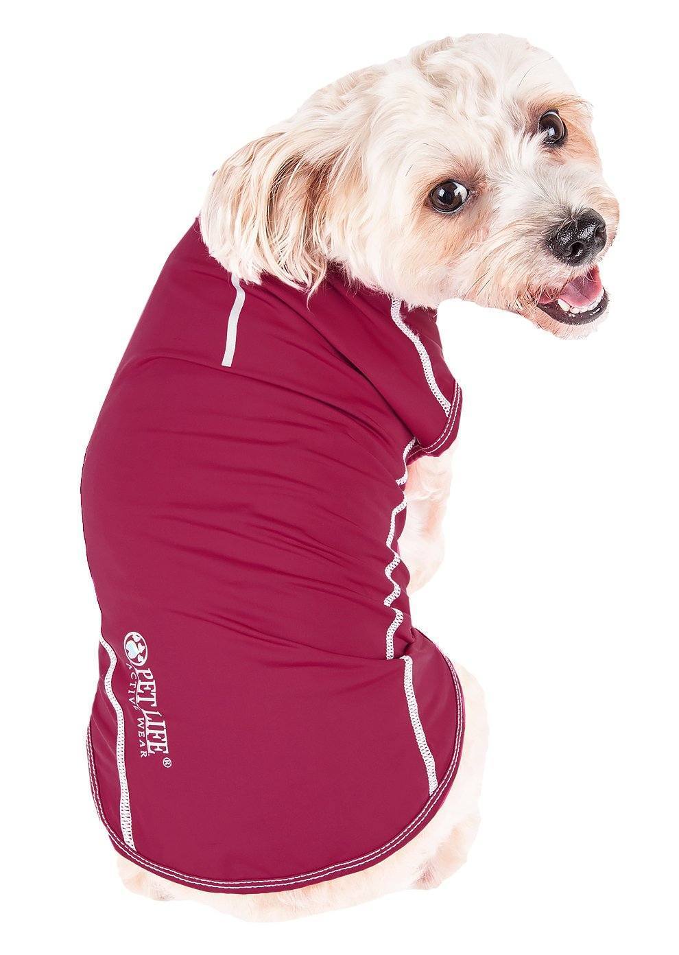 Pet Life ®  Active 'Racerbark' 4-Way-Stretch Yoga Fitness Dog T-Shirt Tank Top  