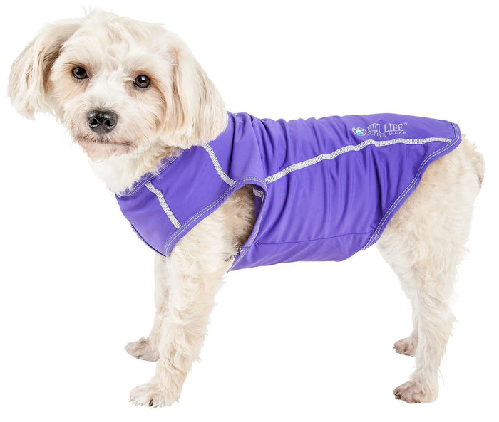 Pet Life ®  Active 'Racerbark' 4-Way-Stretch Yoga Fitness Dog T-Shirt Tank Top