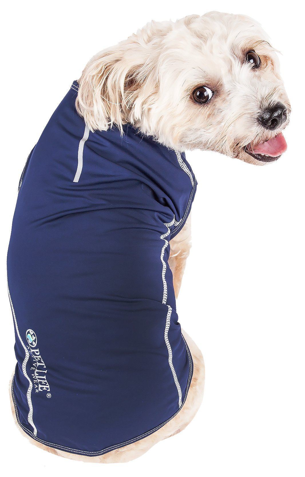 Pet Life ®  Active 'Racerbark' 4-Way-Stretch Yoga Fitness Dog T-Shirt Tank Top  