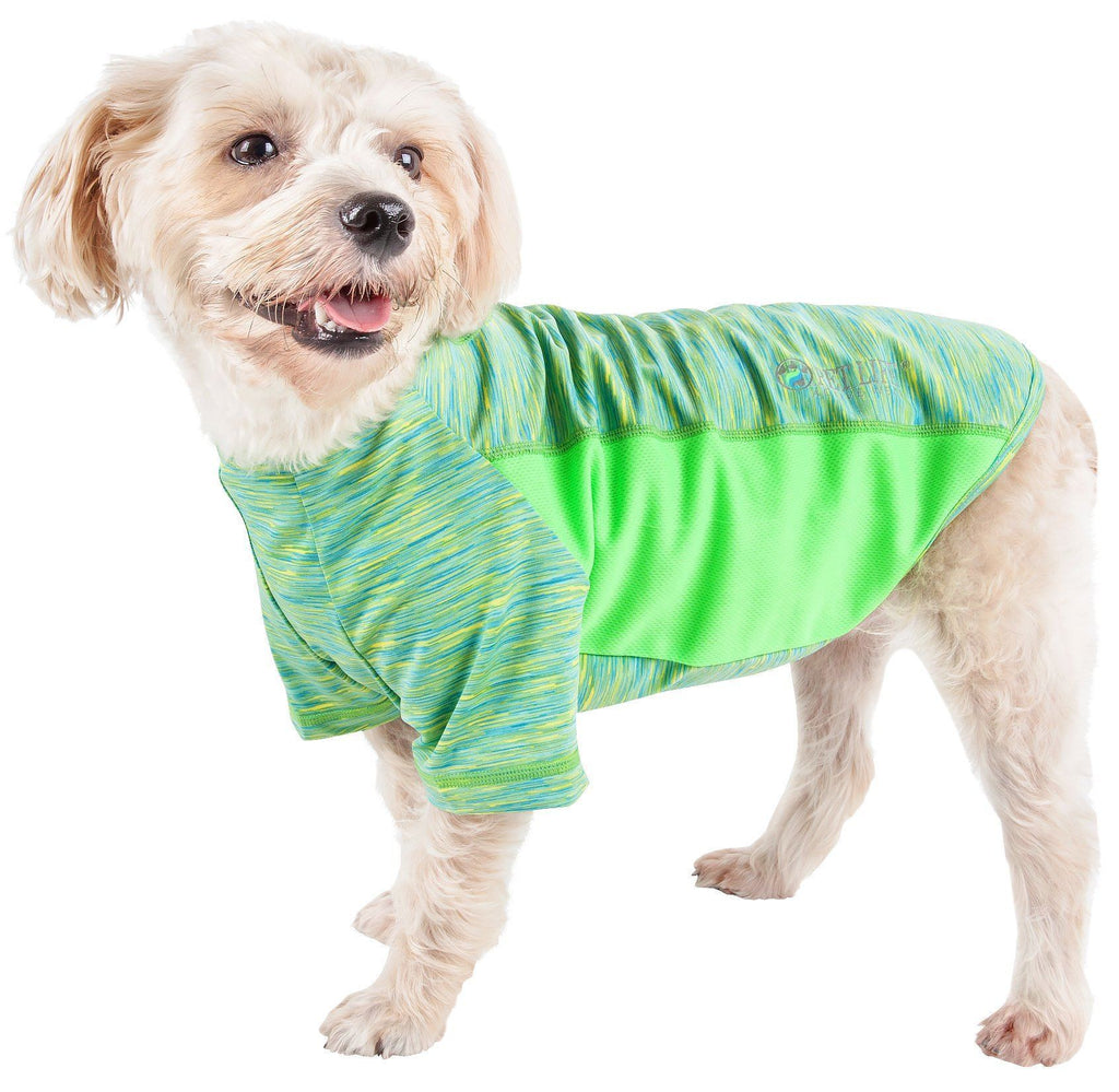 Pet Life ® Active 'Warf Speed' Heathered Ultra-Stretch Yoga Fitness Dog T-Shirt X-Small...