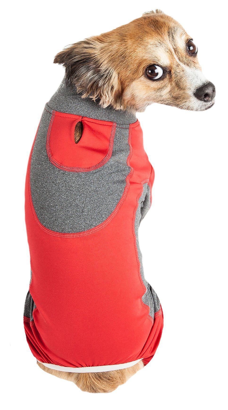 Pet Life ® Active 'Warm-Pup' Stretchy and Quick-Drying Fitness Dog Yoga Warm-Up Tracksuit  