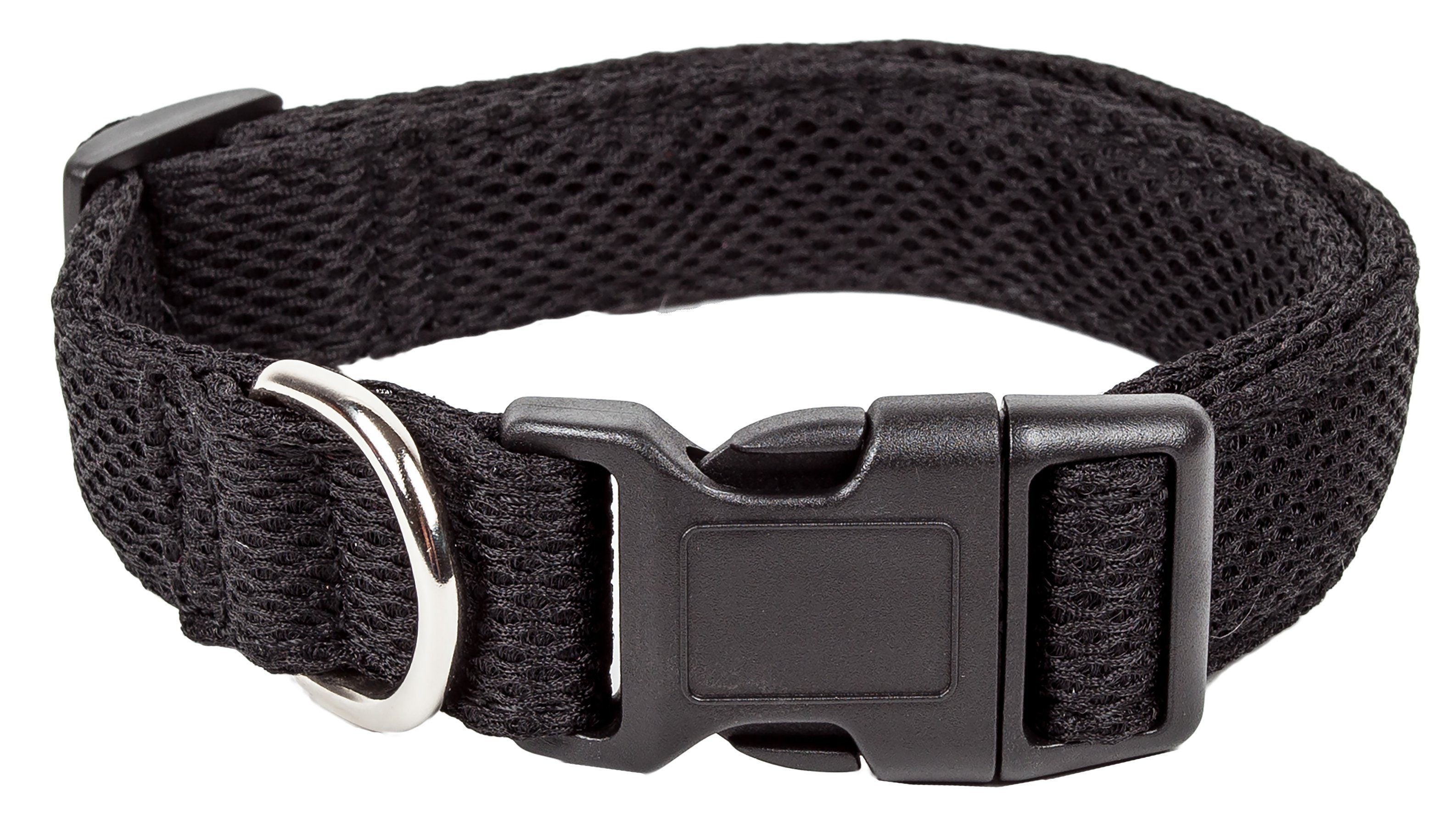 Pet Life ®  'Aero Mesh' Dual-Sided Breathable and Adjustable Thick Mesh Dog Collar Small Black