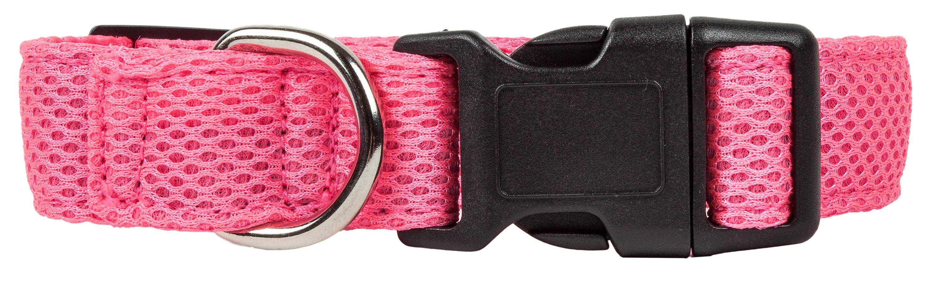Pet Life ®  'Aero Mesh' Dual-Sided Breathable and Adjustable Thick Mesh Dog Collar Small Pink