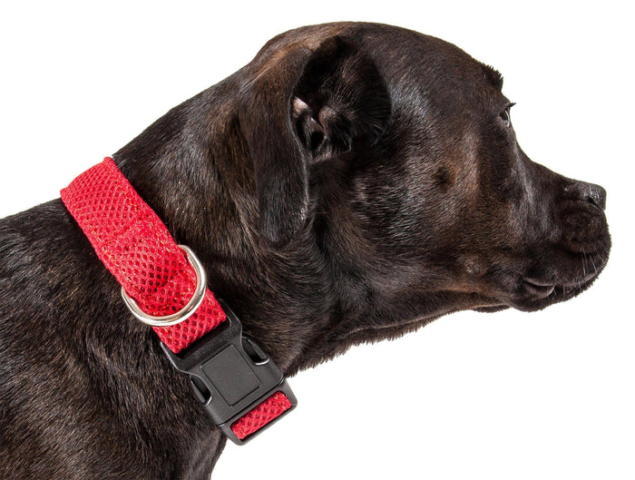 Pet Life ®  'Aero Mesh' Dual-Sided Breathable and Adjustable Thick Mesh Dog Collar