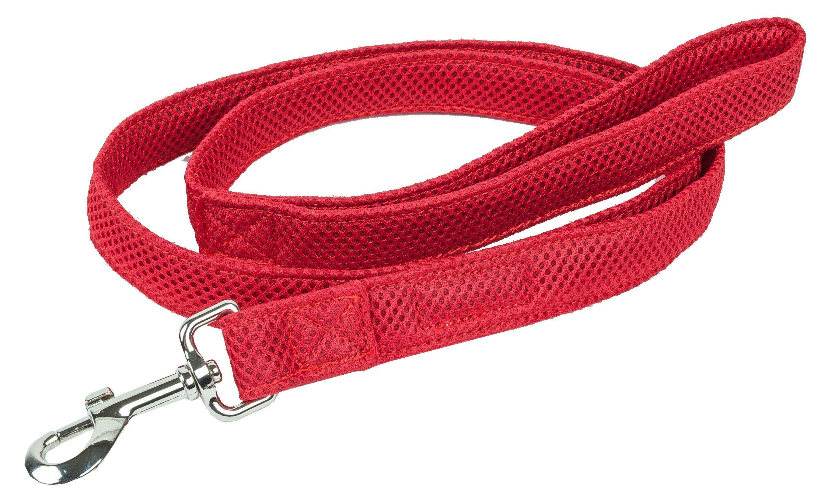 Pet Life ®  'Aero Mesh' Breathable and Adjustable Dual Sided Thick Mesh Dog Leash Red 