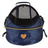 Pet Life ®  'Air-Venture' Dual-Zip Airline Approved Panoramic Circular Travel Pet Dog Carrier Navy 