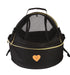 Pet Life ®  'Air-Venture' Dual-Zip Airline Approved Panoramic Circular Travel Pet Dog Carrier Black 