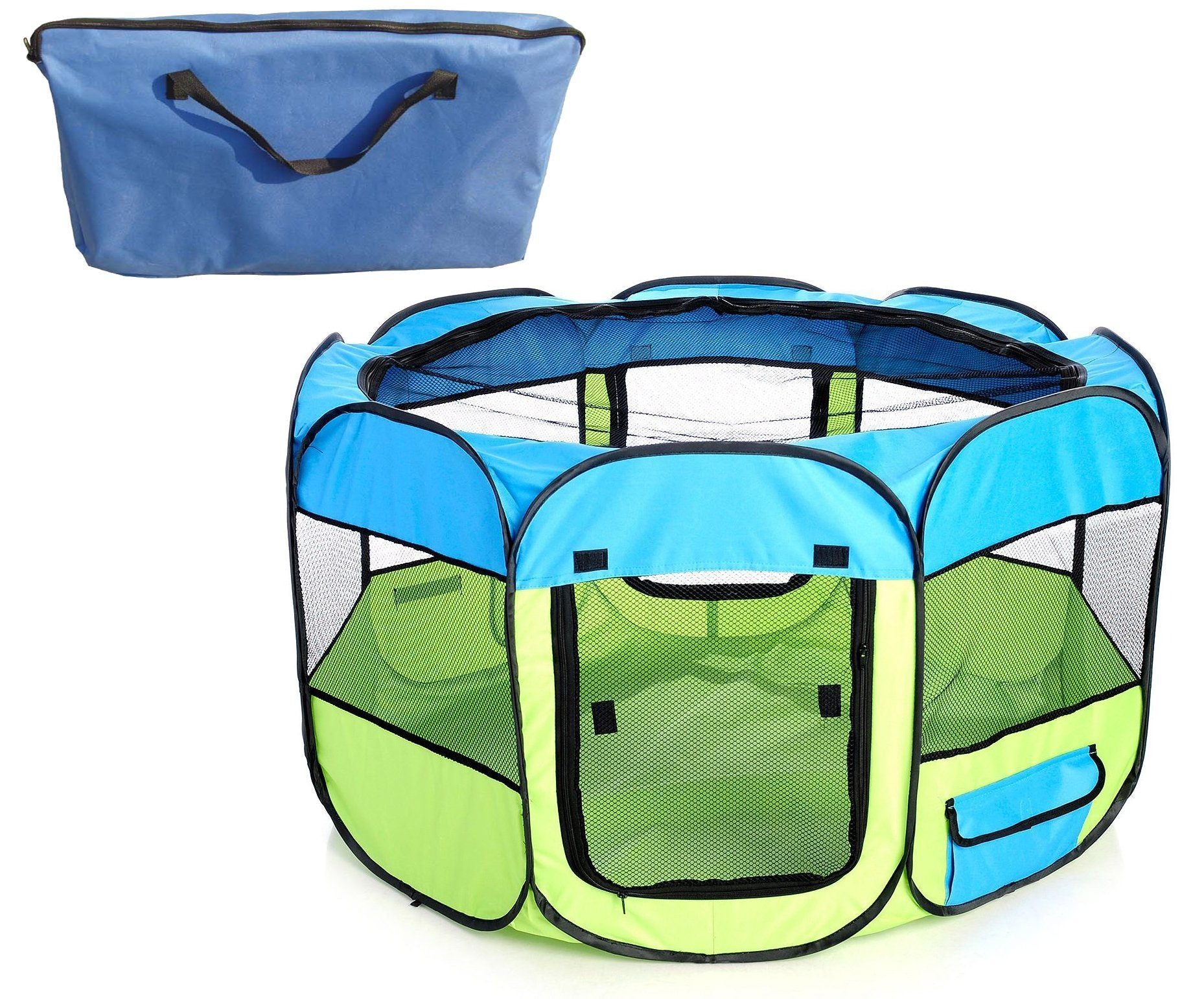 Pet Life ® 'All-Terrain' Lightweight Easy Folding Wire-Framed Collapsible Travel Pet Dog Playpen crate  