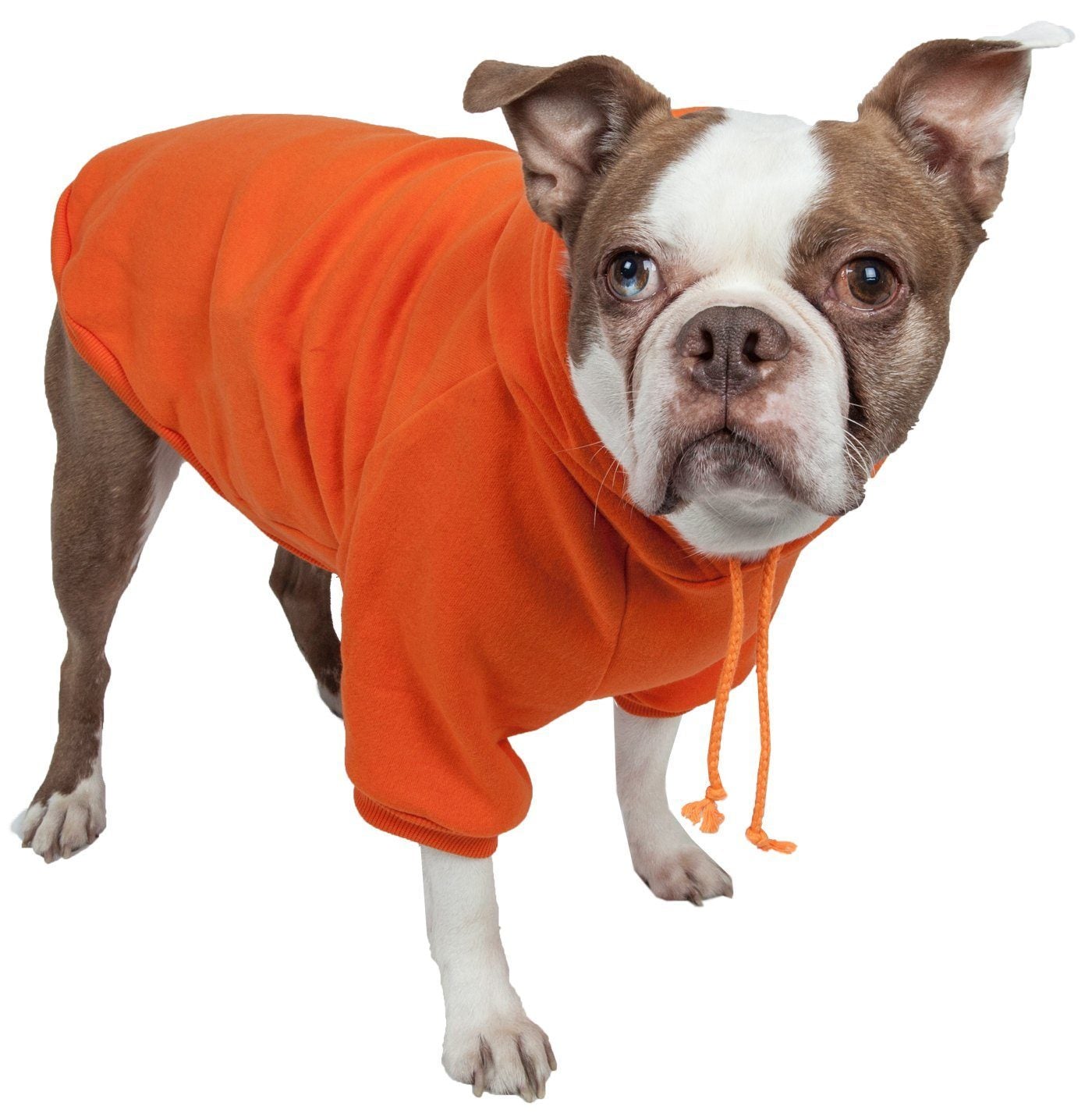 Pet Life ® 'American Classic' Fashion Plush Cotton Hooded Dog Sweater X-Small Orange