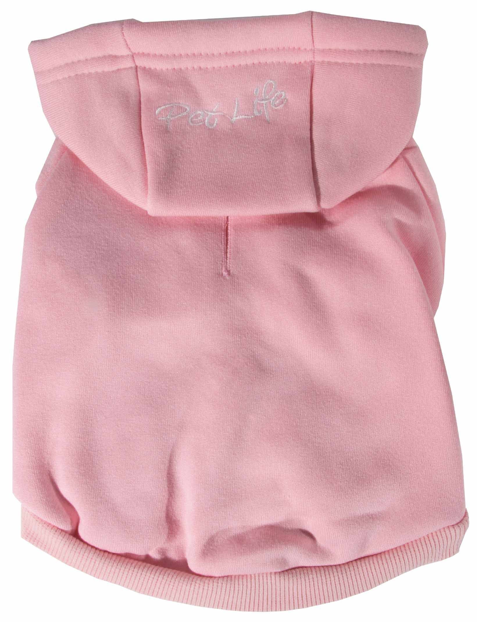 Pet Life ® 'American Classic' Fashion Plush Cotton Hooded Dog Sweater X-Small Pink