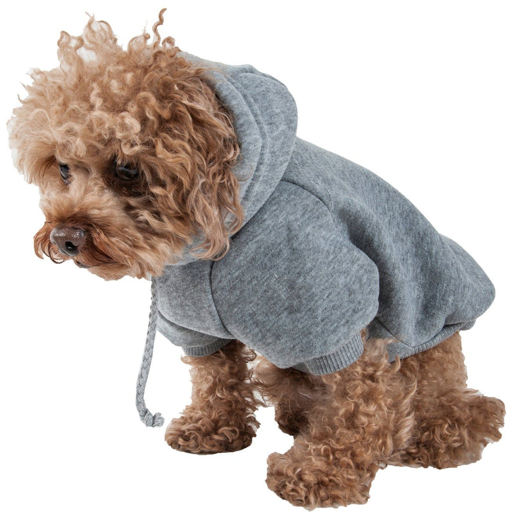 Pet Life ® 'American Classic' Fashion Plush Cotton Hooded Dog Sweater X-Small Grey