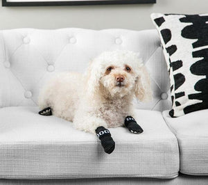 Pet Life ® Anti-Slip Rubberized Gripped Breathable Stretch Pet Dog Socks - Set of 4