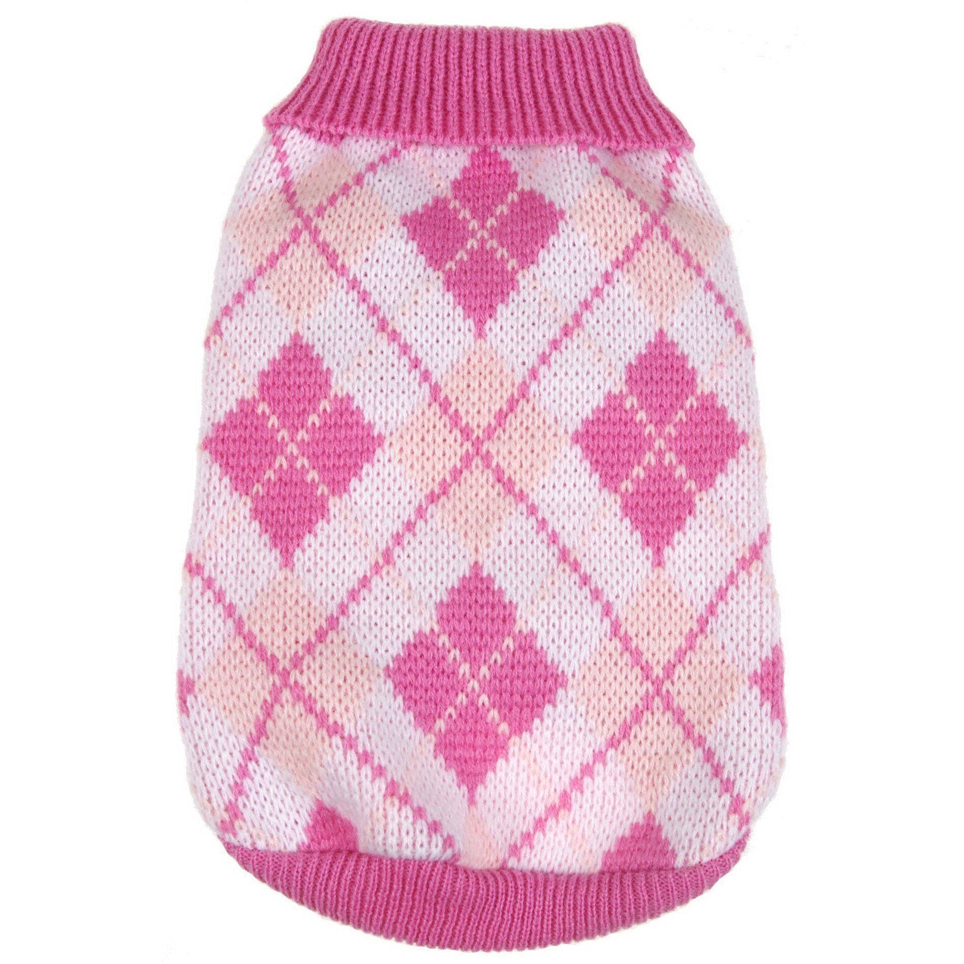 Pet Life ® 'Argyle Style' Ribbed Knitted Fashion Designer Dog Sweater  