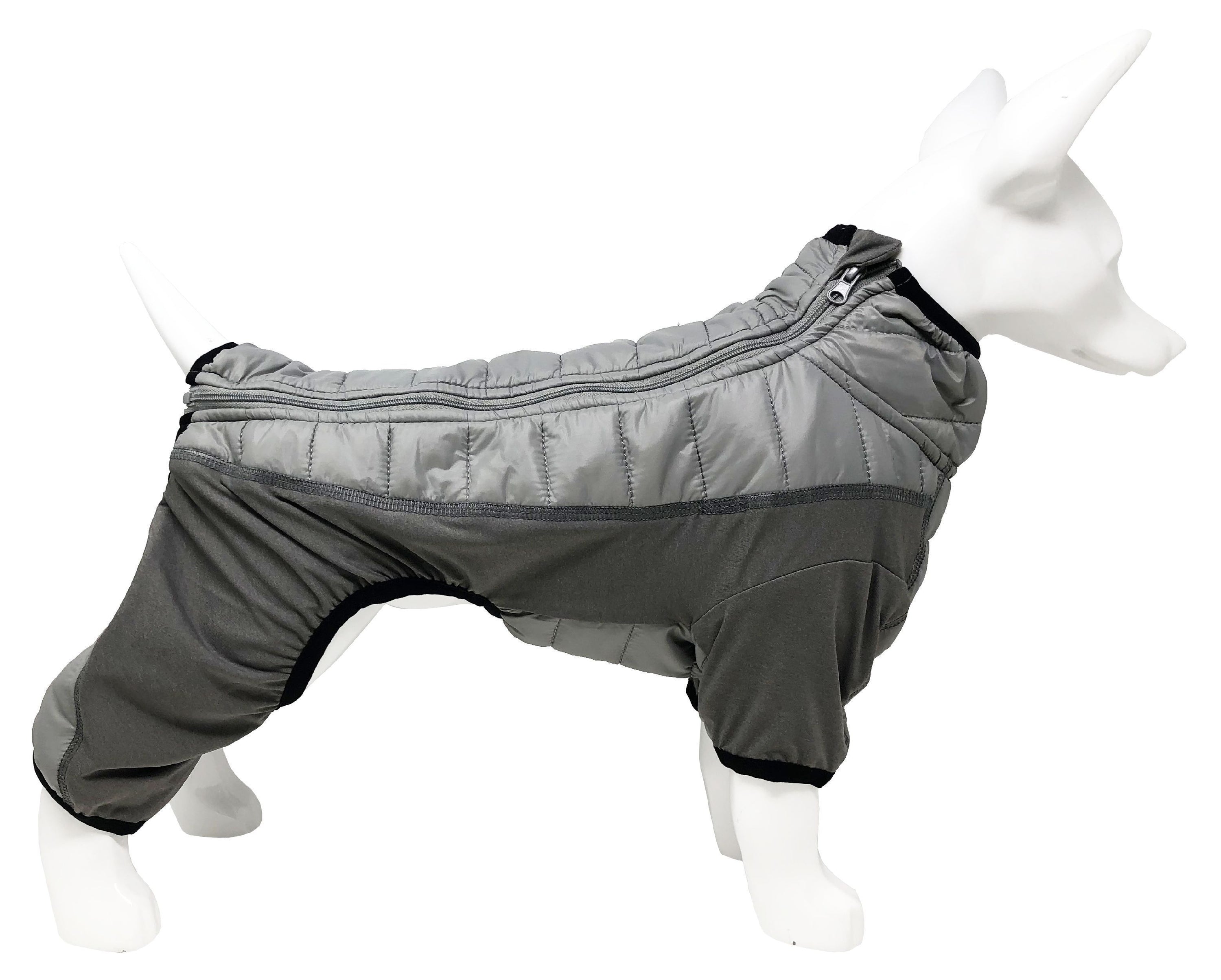 Pet Life ® 'Aura-Vent' Lightweight 4-Season Stretch and Quick-Dry Full Body Dog Jacket Gray X-Small