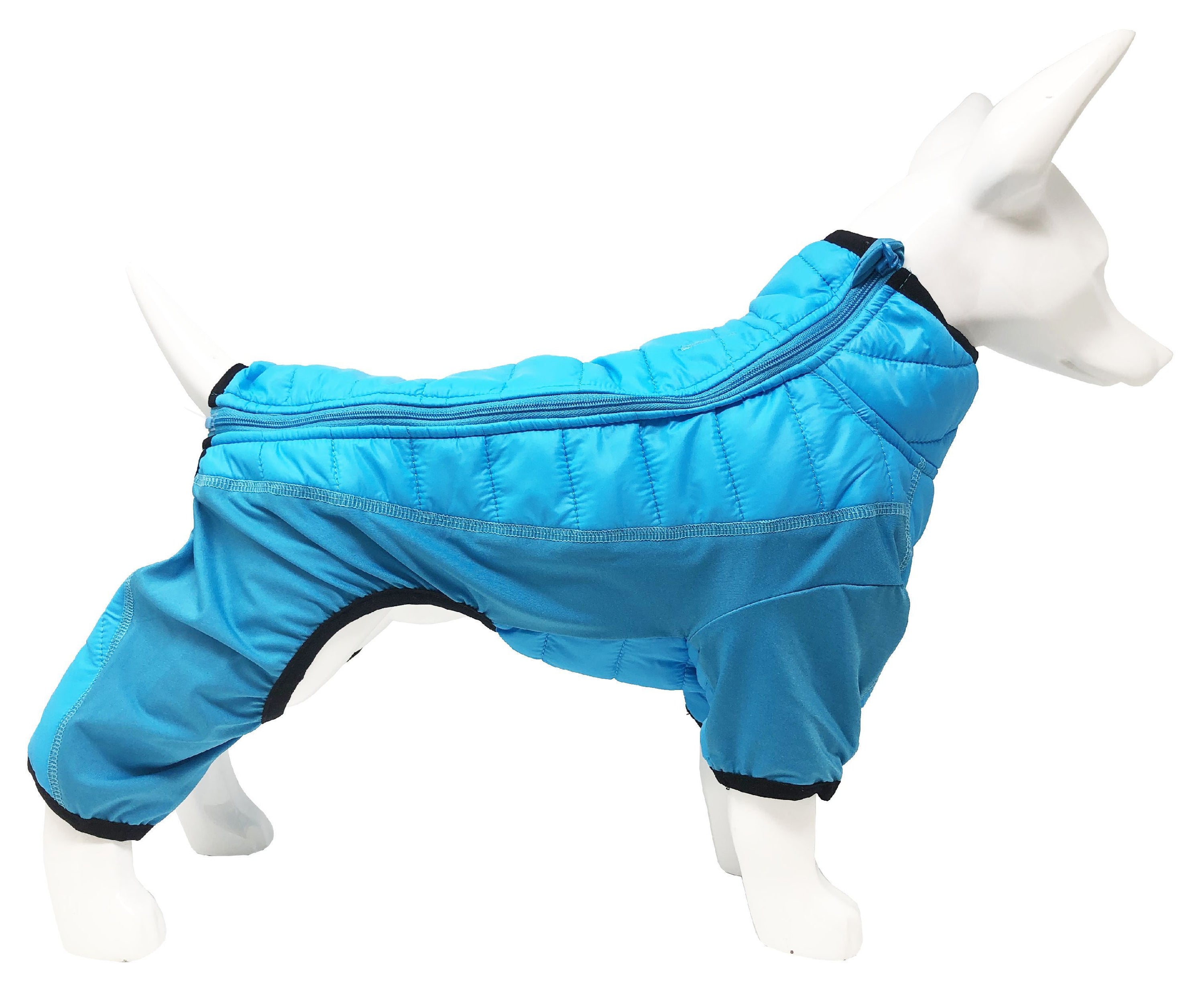 Pet Life ® 'Aura-Vent' Lightweight 4-Season Stretch and Quick-Dry Full Body Dog Jacket Blue X-Small