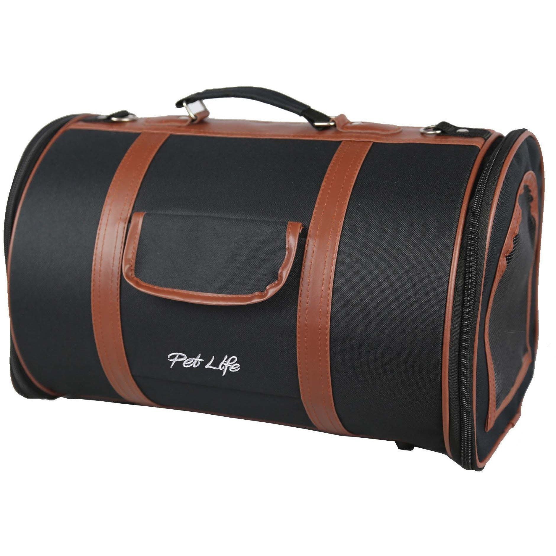 Pet Life ® 'Bark Avenue' Cylindrical Airline Approved Fashion Designer Posh Pet Dog Carrier  