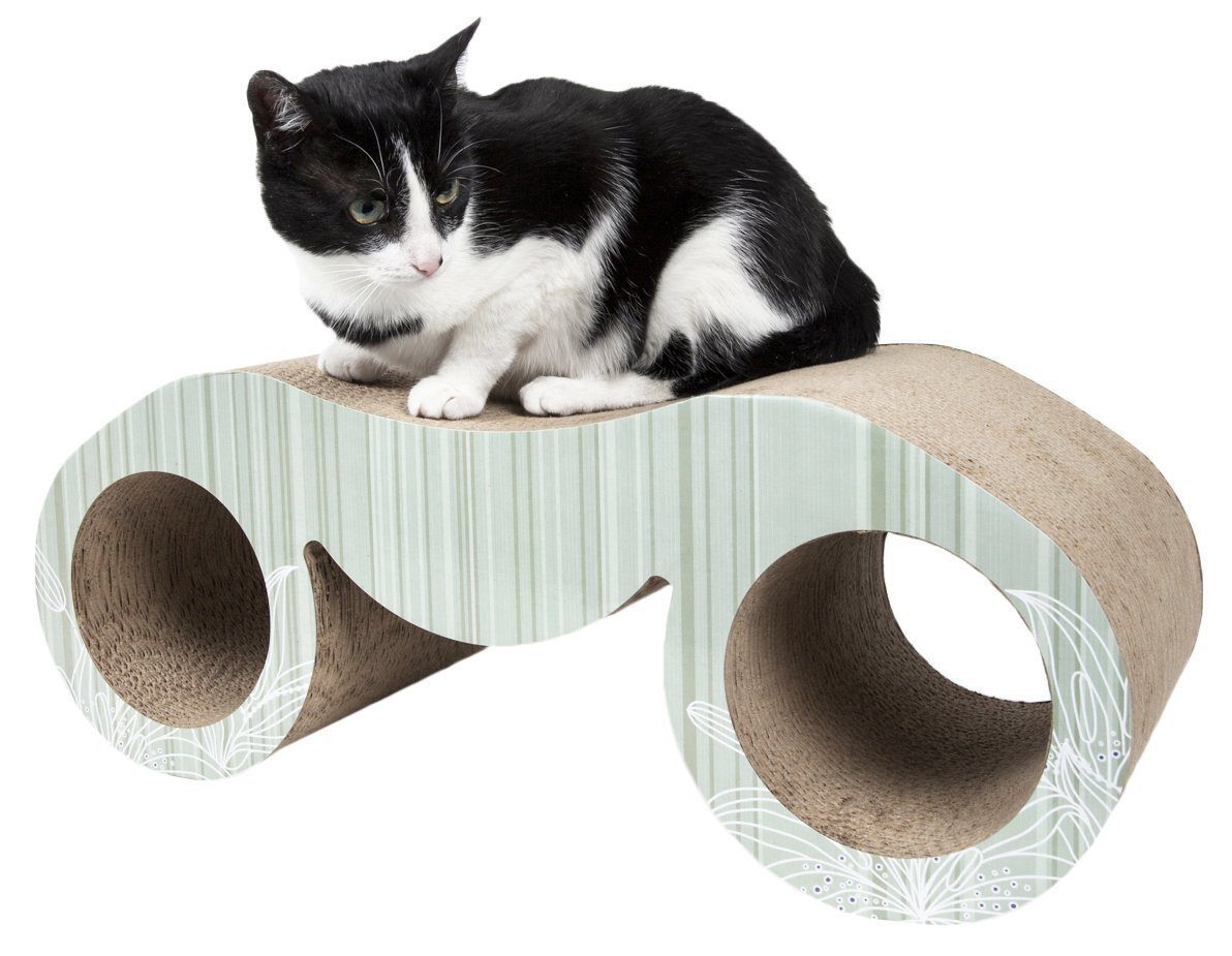 Pet Life ® 'Binocular' Premium Quality Kitty Cat Scratcher Lounger Lounge with Catnip  