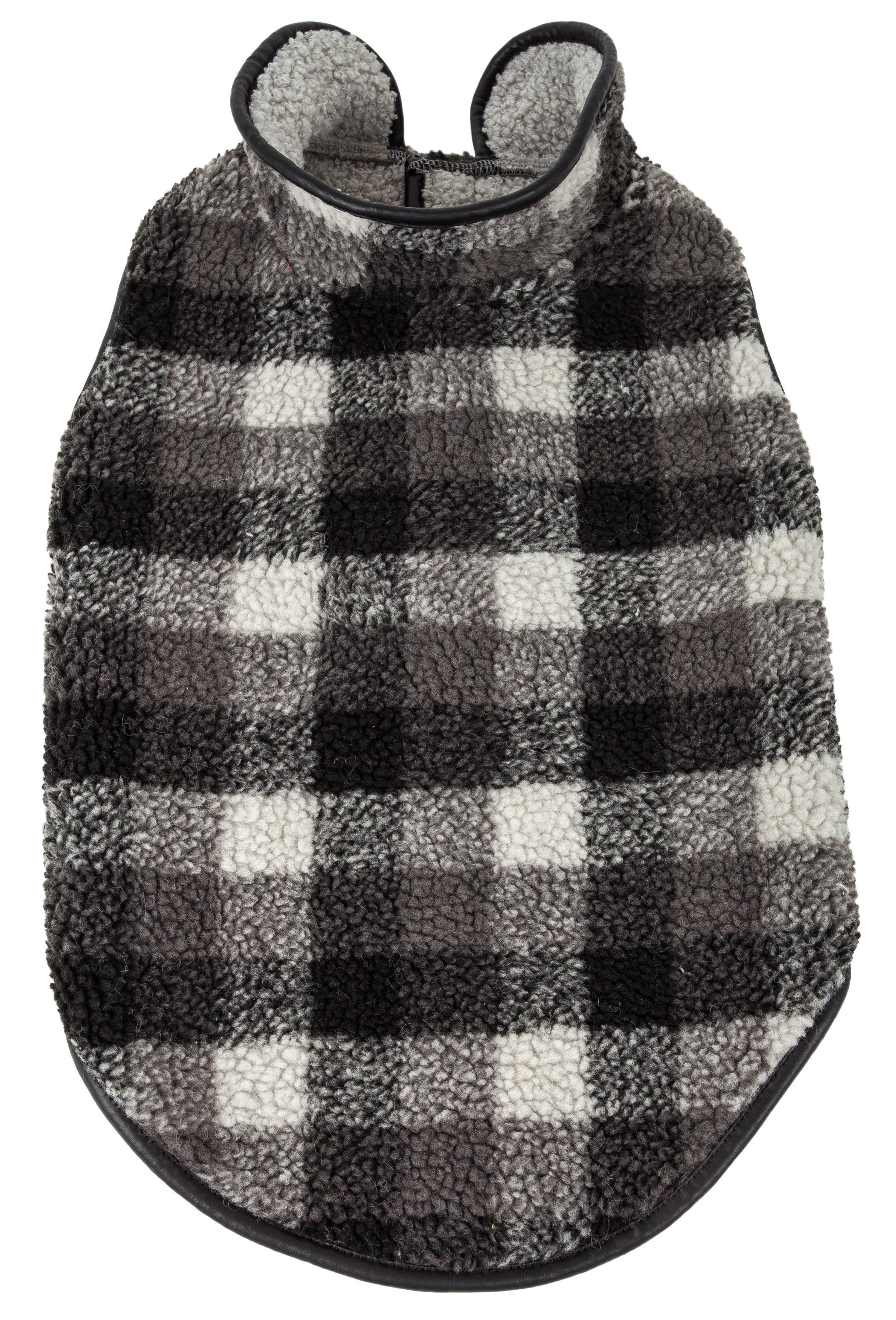 Pet Life ®  'Black Boxer' Classical Fashion Insulated Plaid Dog Coat X-Small 