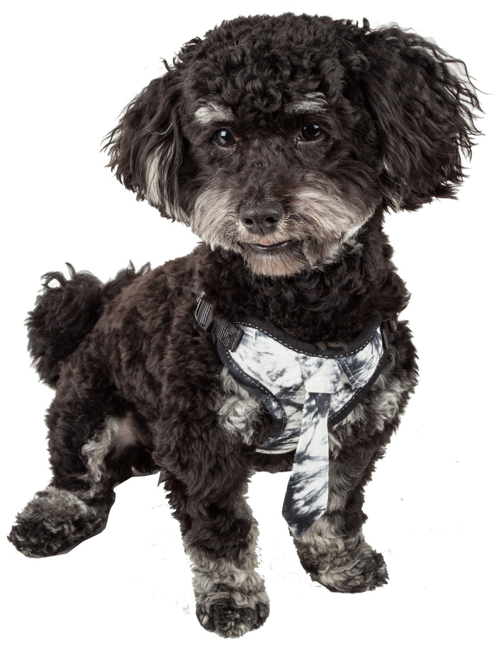 Pet Life ®  'Bonatied' Mesh Reversed Adjustable Fashion Dog Harness W/ Designer Neck Tie