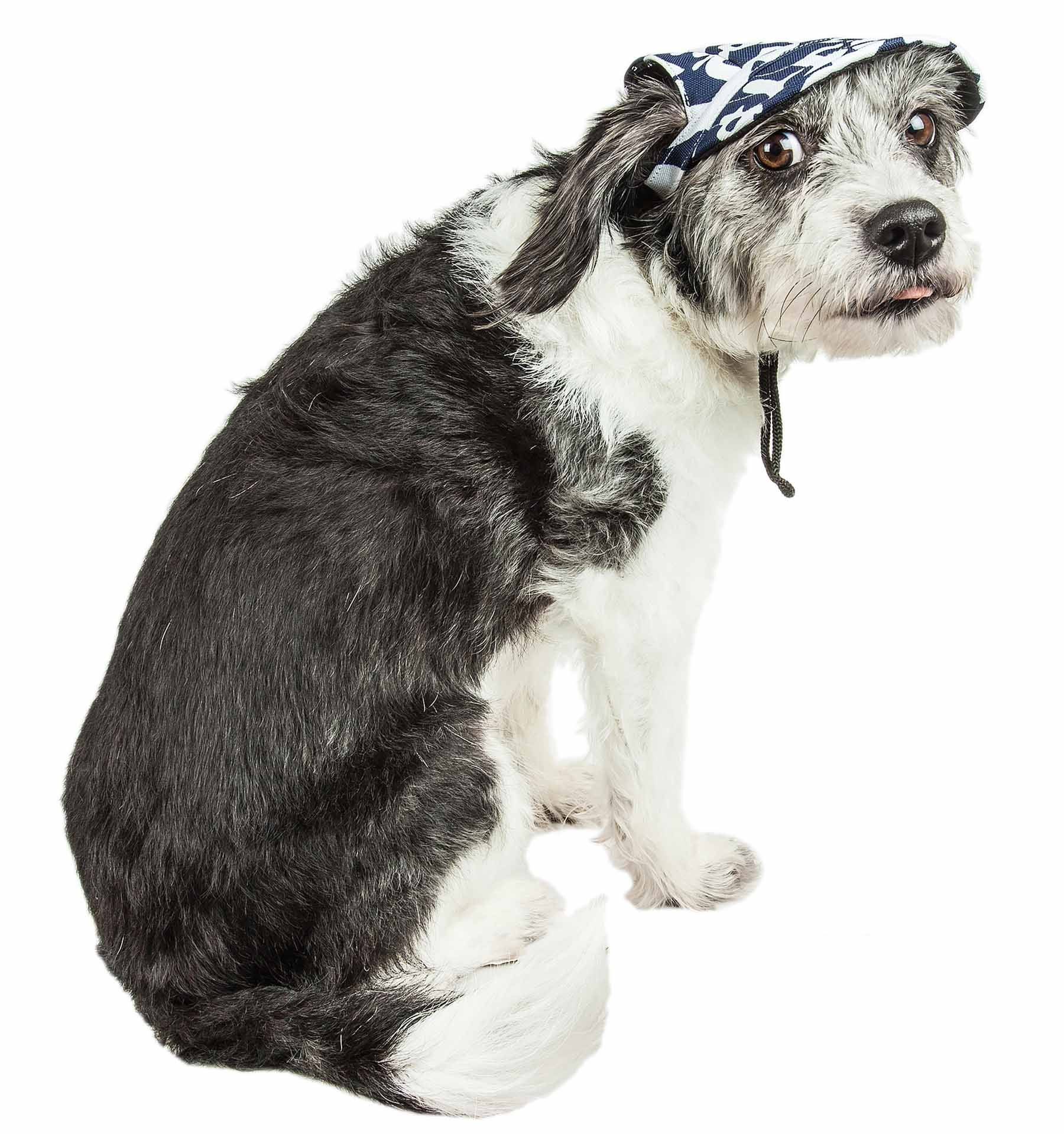 Pet Life ®  'Bone Cappa' Graffiti Sculptured Uv Protectant Adjustable Fashion Dog Hat Cap  