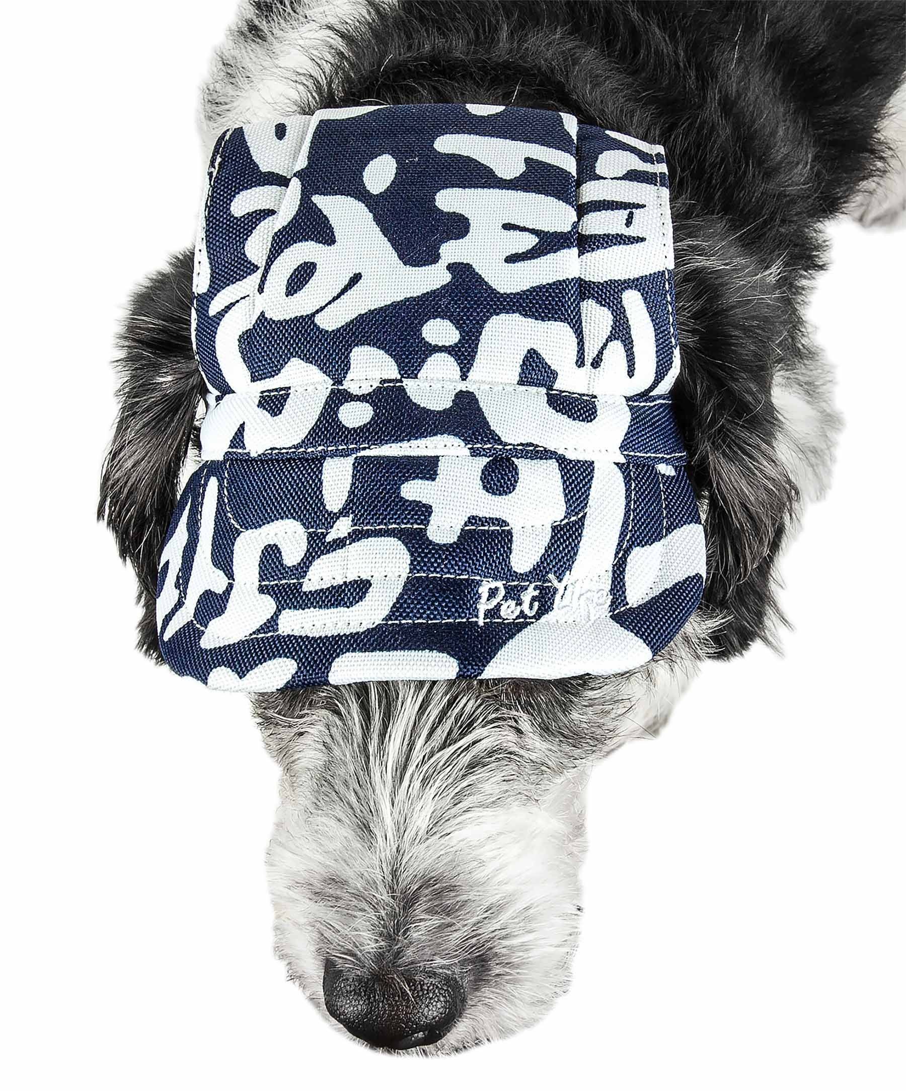 Pet Life ®  'Bone Cappa' Graffiti Sculptured Uv Protectant Adjustable Fashion Dog Hat Cap  