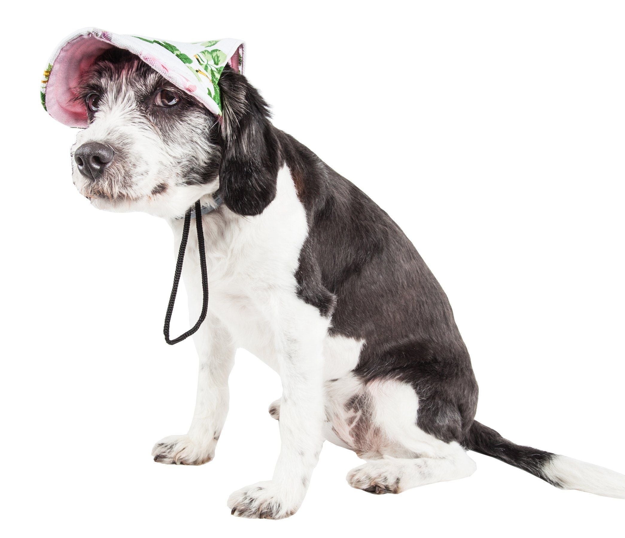 Pet Life ®  'Botanic Bark' Floral Uv Protectant Adjustable Fashion Dog Hat Cap  