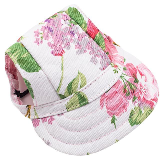 Pet Life ®  'Botanic Bark' Floral Uv Protectant Adjustable Fashion Dog Hat Cap  