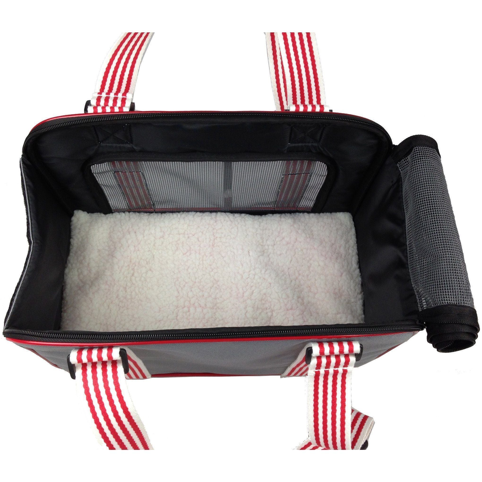 Pet Life ® 'Candy Cane' striped Fashion Designer Travel Pet Dog Carrier  