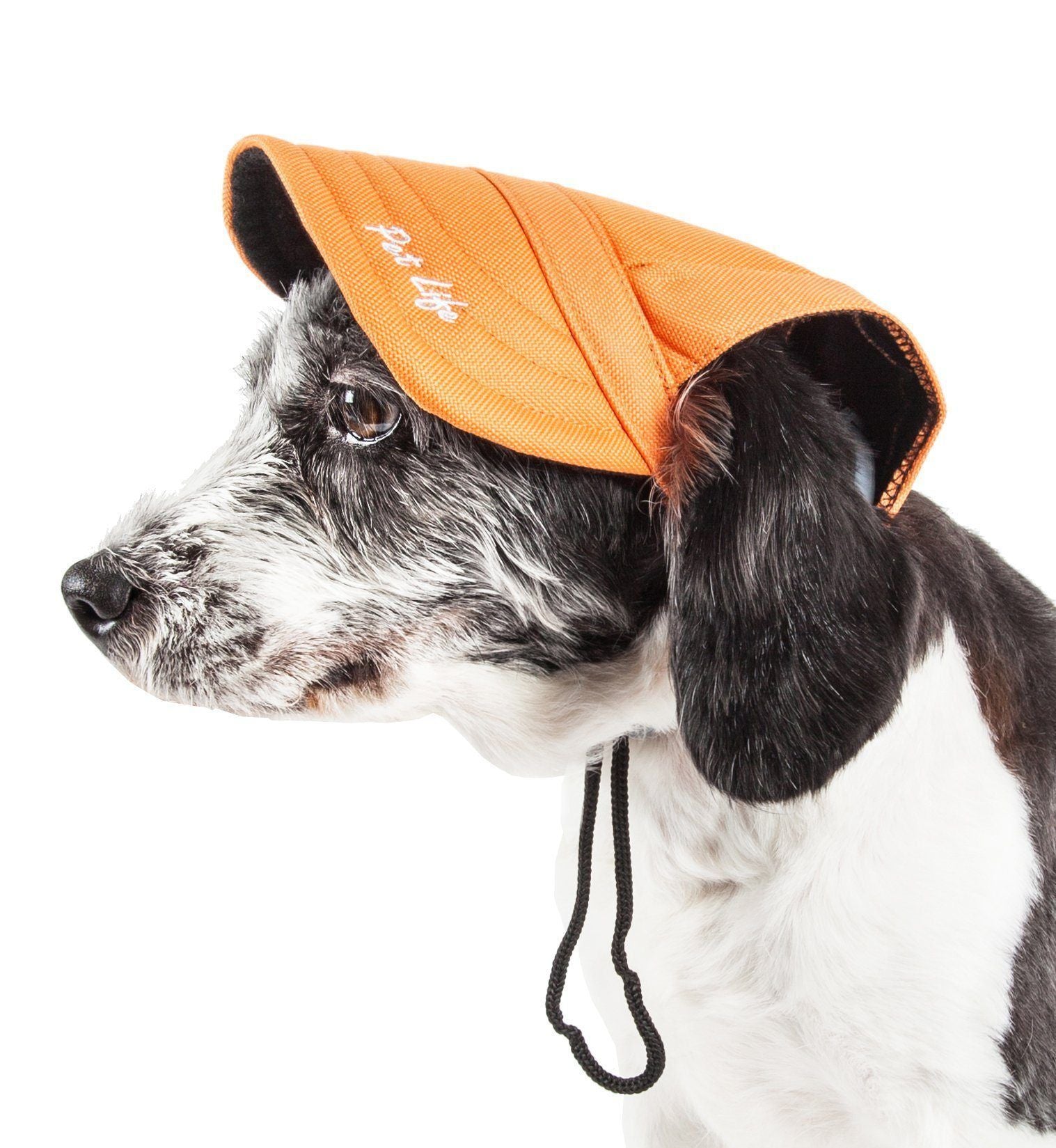 Pet Life ®  'Cap-Tivating' UV Protectant Adjustable Fashion Dog Hat Cap Medium Orange