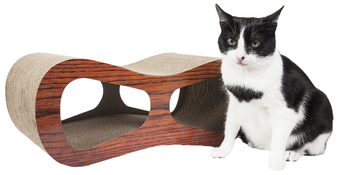 Pet Life ® 'Cat-Eyed' Contoured Designer Premium Quality Kitty Cat Scratcher Lounger wi...