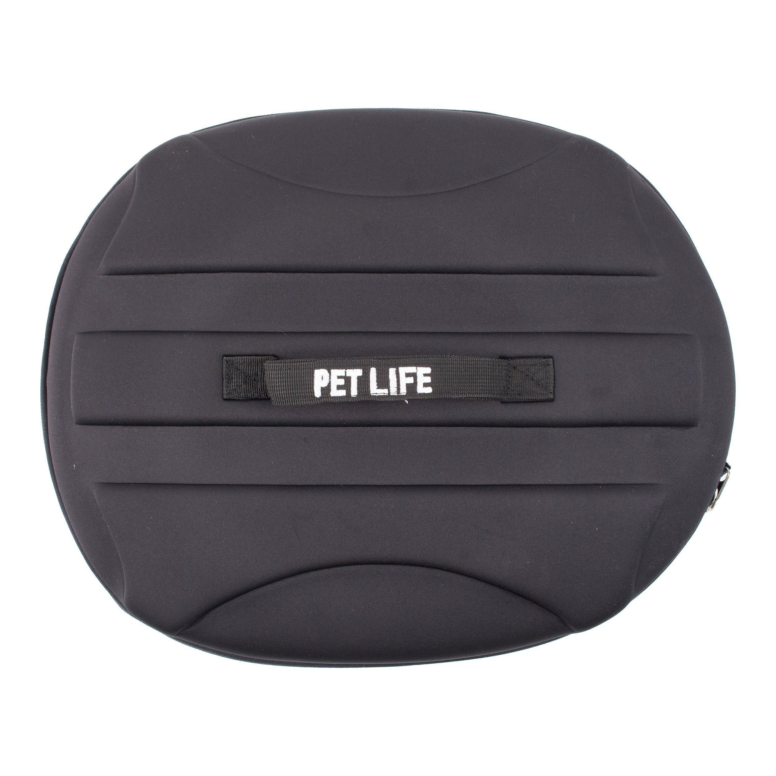 Pet Life ® 'Circular Shelled' Perforated Lightweight Collapsible Military Grade Travel Pet Dog Carrier  