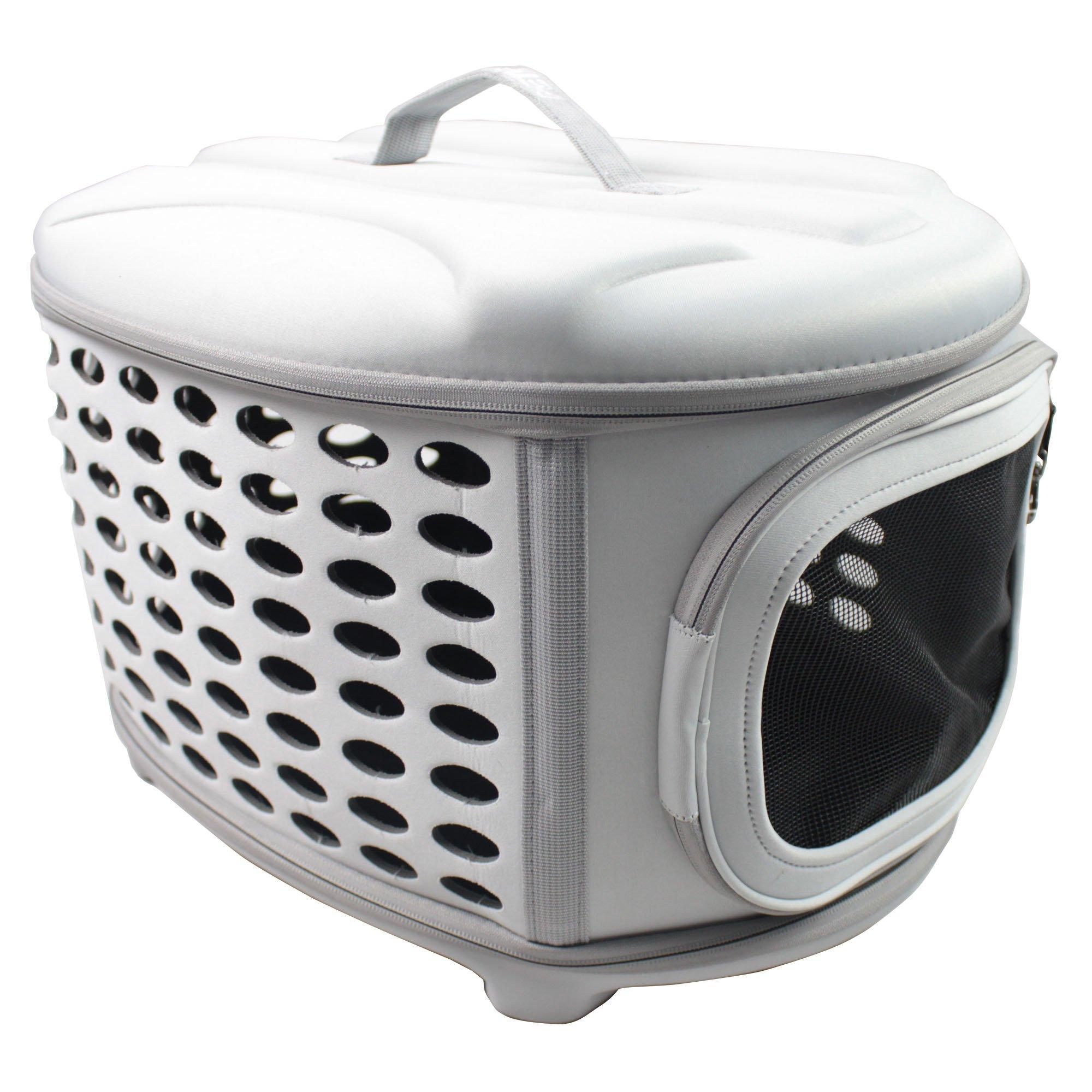 Pet Life ® 'Circular Shelled' Perforated Lightweight Collapsible Military Grade Travel Pet Dog Carrier  