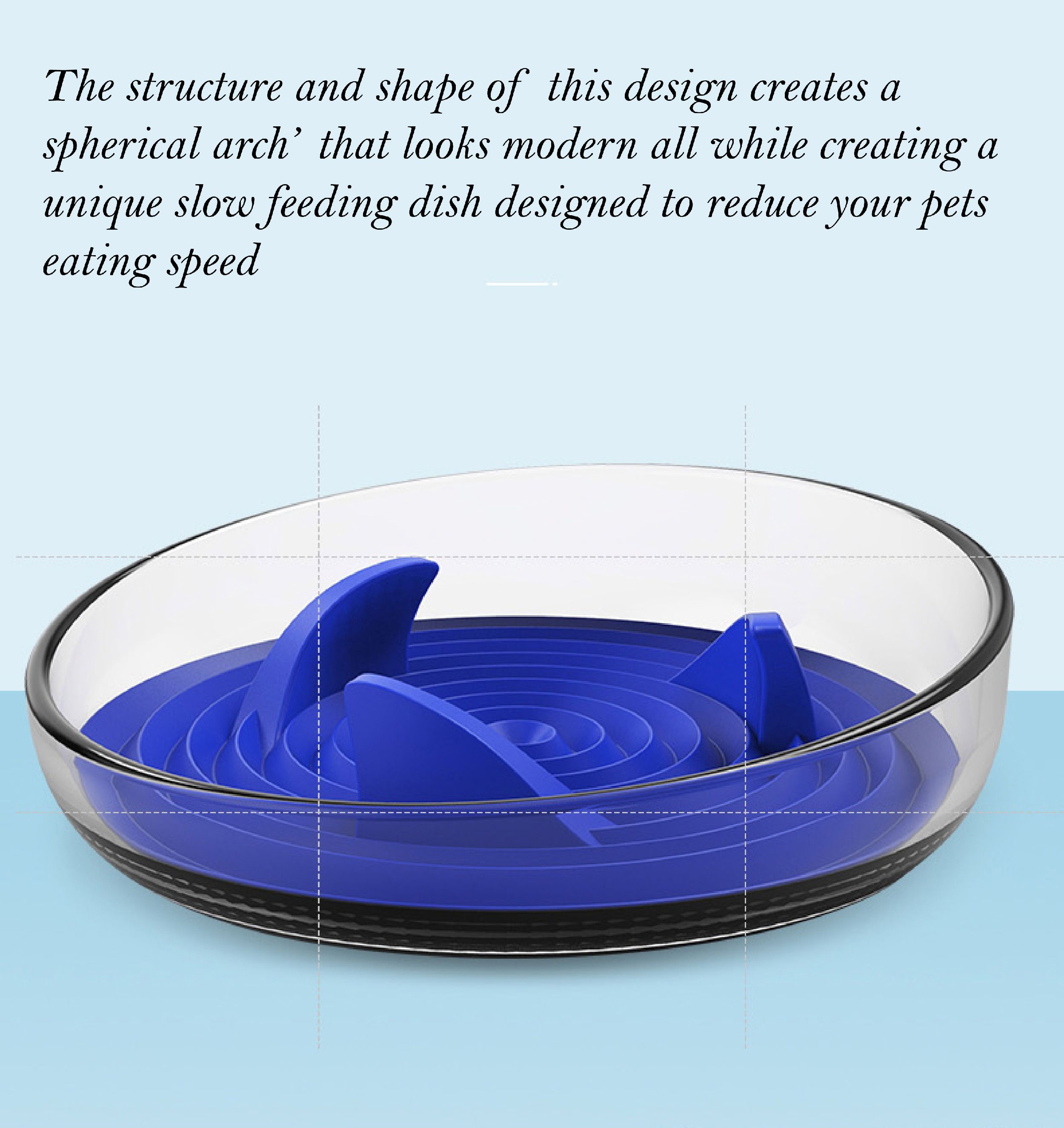 Pet Life ® 'Cirlicue' Shark Fin Shaped Modern Slow Feeding Pet Bowl  