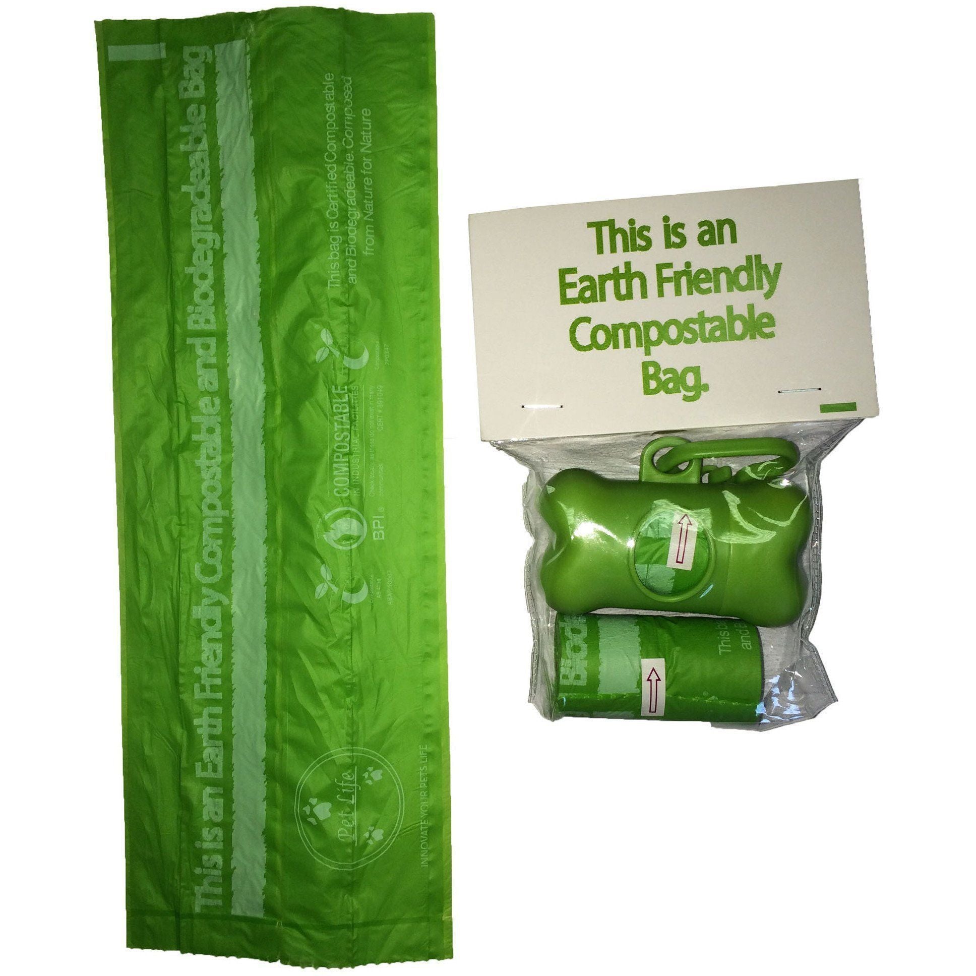 Pet Life ® 'Compostable' 100% Recyclable and Biodegradable Eco-Friendly Pet Cat Dog Waste Bags from Thermoplastic Starch  