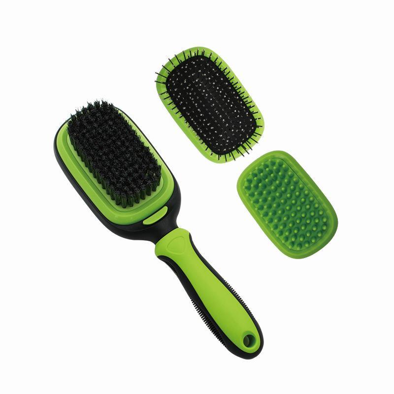 Pet Life ® 'Conversion' 5-in-1 Interchangeable Dematting and Deshedding Bristle Pin and Massage Grooming Pet Comb  